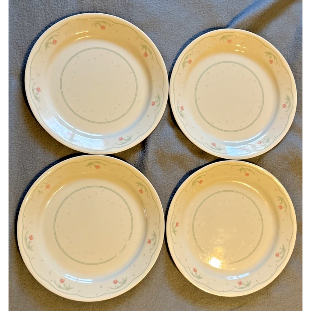 VTG Corelle by Corning‎ CALICO ROSE 10¼" Floral Dinner Plates (Set of 4)